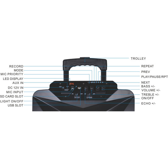 Naxa NDS-1511 Portable Bluetooth Speaker System - Black