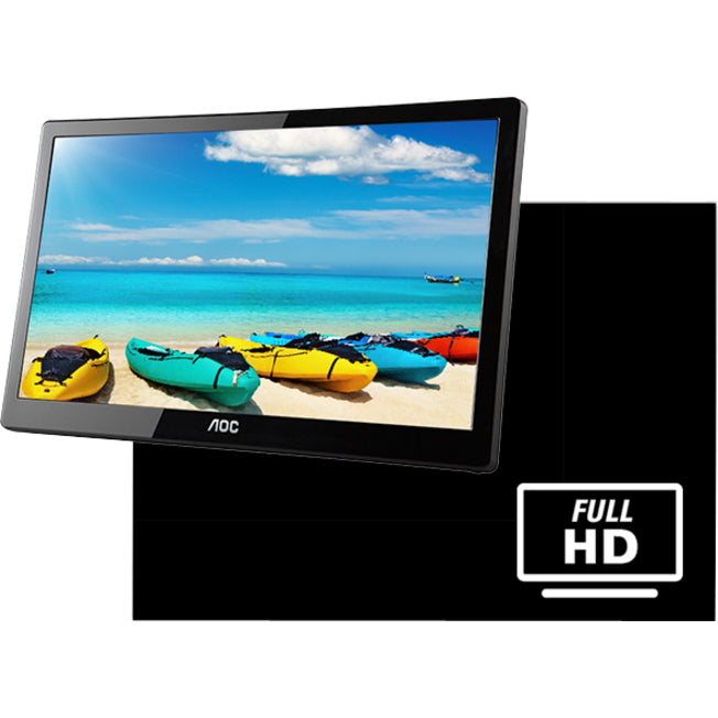 AOC I1659FWUX 15.6" Full HD WLED LCD Monitor - 16:9 - Glossy Piano Black