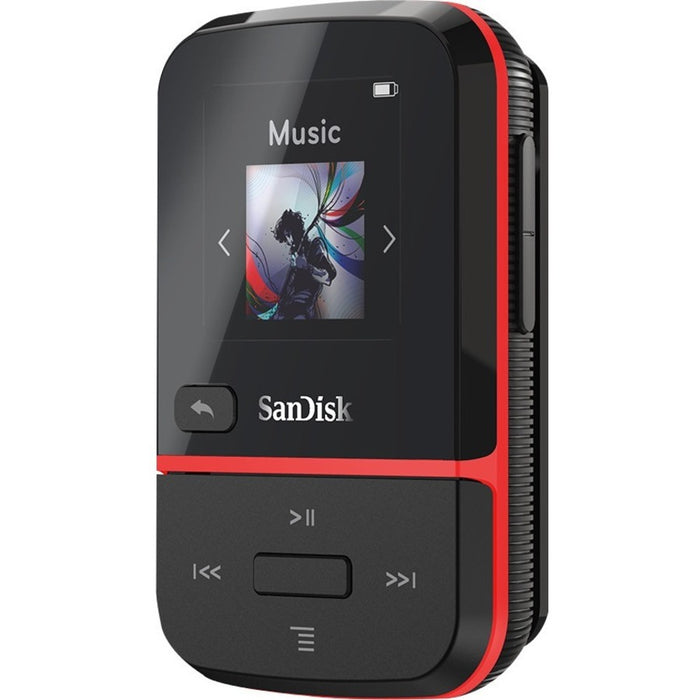 SanDisk Clip Sport Go 16 GB Flash MP3 Player - Red