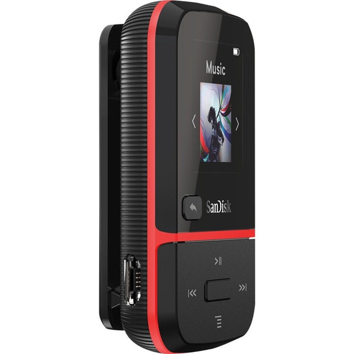 SanDisk Clip Sport Go 16 GB Flash MP3 Player - Red