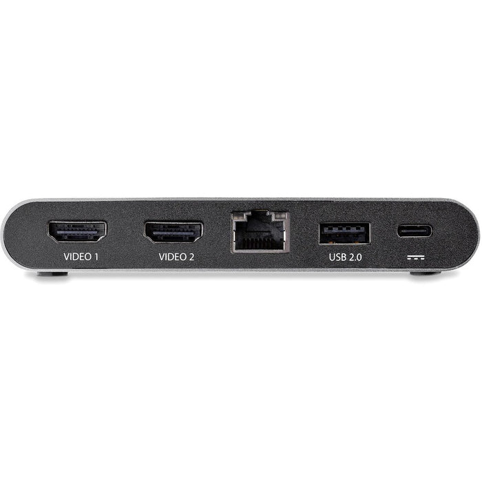 Star Tech.com USB C Dock - 4K Dual Monitor HDMI USB-C Docking Station - 100W Power Delivery Passthrough, GbE, 2x USB-A - Multiport Adapter