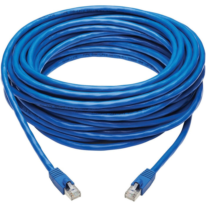 Tripp Lite Cat6a Patch Cable F/UTP Snagless w/ PoE 10G CMR-LP Blue M/M 50ft