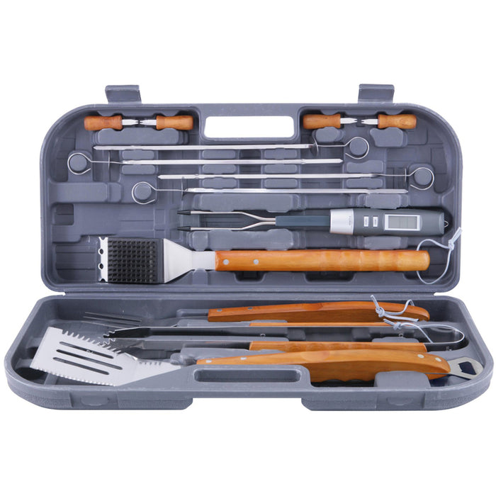 Mr. Bar-B-Q 12 Piece Stainless Steel Tool Set with Bonus Electronic Barbecue Fork