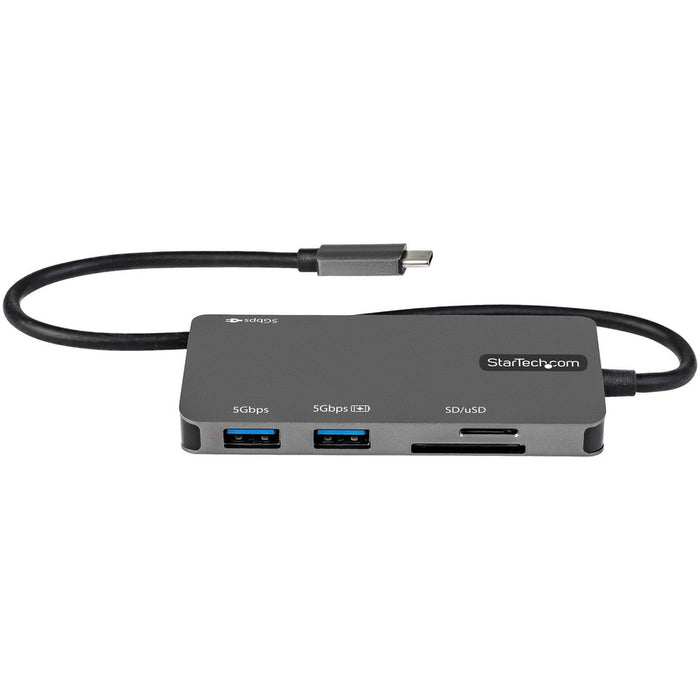 StarTech.com USB C Multiport Adapter, USB-C to 4K HDMI, 100W PD Pass-through, SD/MicroSD, 3xUSB 3.0, USB Type-C Mini Dock, 12" Long Cable