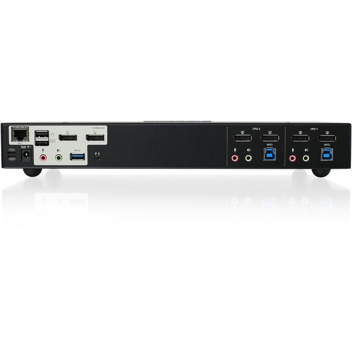IOGEAR 2-Port 4K Dual View DisplayPort KVMP with USB 3.0 Hub and Audio (TAA)