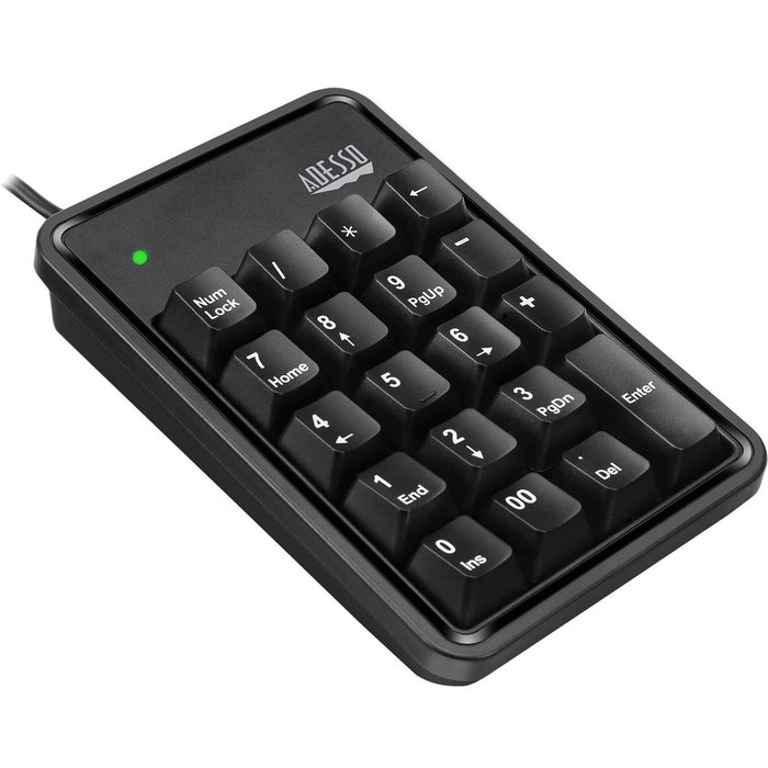 Adesso 19-Key Mechanical Keypad with 3-Port USB Hub