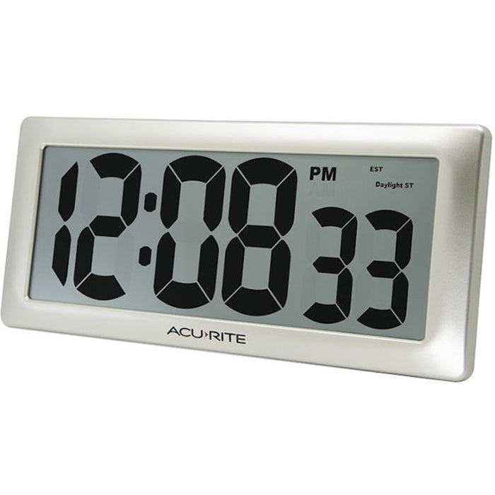 AcuRite 13.5" Large Digital Indoor Wall Clock with Intelli-Time Technology