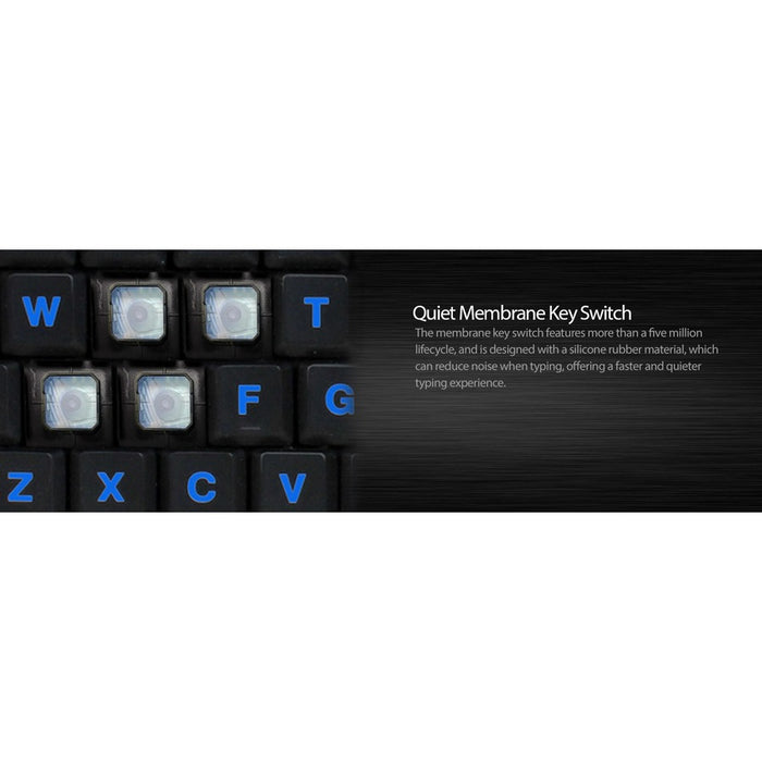 Adesso 3-Color Illuminated Compact Multimedia Keyboard