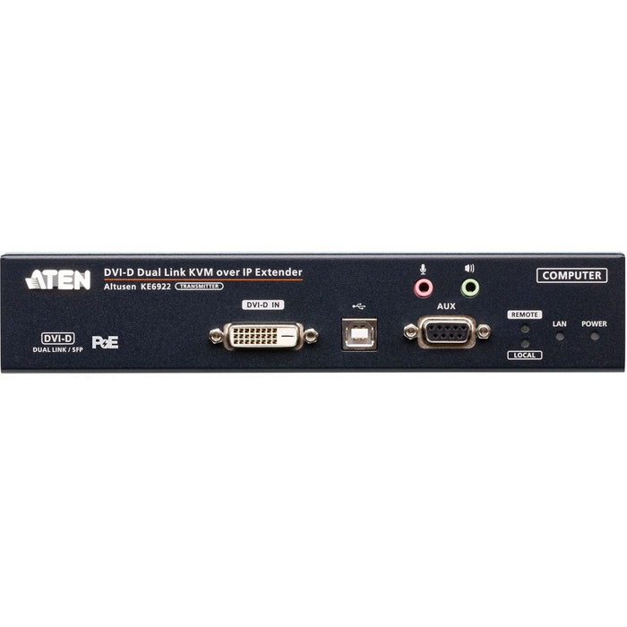 ATEN 2K DVI-D Dual-Link KVM over IP Transmitter with Dual SFP & PoE