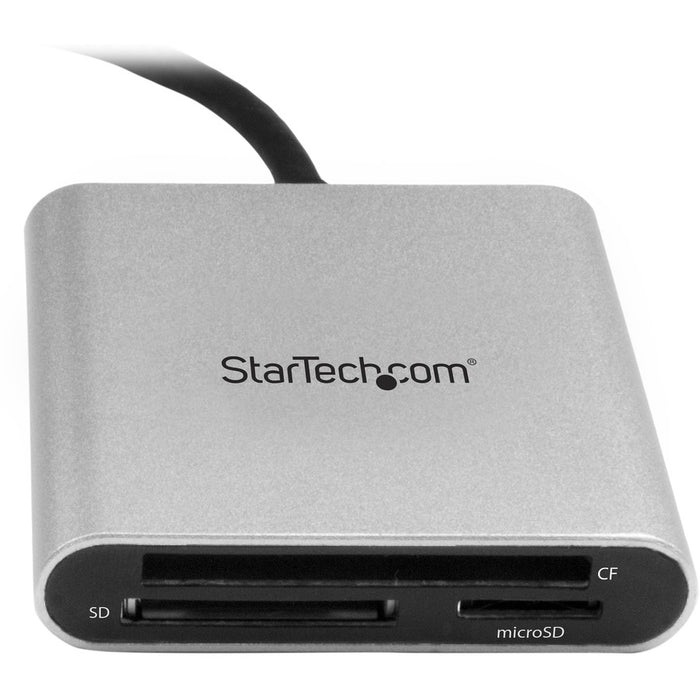 Star Tech.com USB 3.0 Flash Memory Multi-Card Reader / Writer with USB-C - SD microSD and CompactFlash Card Reader w/ Integrated USB-C Cable