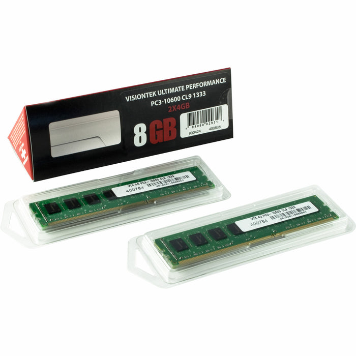 VisionTek 2 x 4GB PC3-10600 DDR3 1333MHz 240-pin DIMM Memory Module