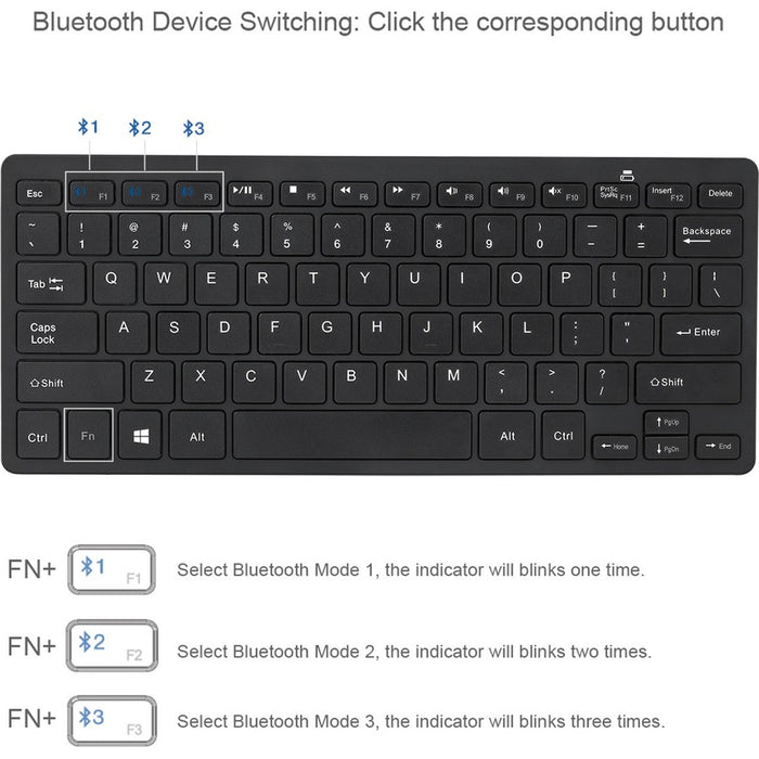 Adesso Bluetooth Wireless SlimTouch Mini Keyboard