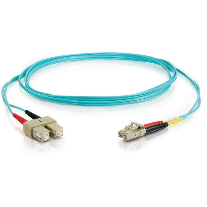 C2G 1m LC-SC 10Gb 50/125 OM3 Duplex Multimode Fiber Optic Cable (TAA Compliant) - Aqua