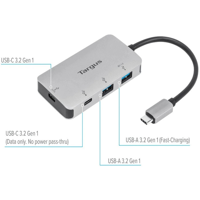 Targus USB-C Multi-Port Hub With 2x USB-A And 2x USB-C Ports With 100W PD Pass-Thru
