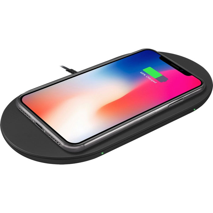 Adesso 15W Max Qi-Certified Dual 2-Coil Wireless Fast Charging Pad