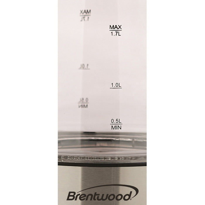 Brentwood KT-1900BK 1.7L Borosilicate Glass Tea Kettle in Black