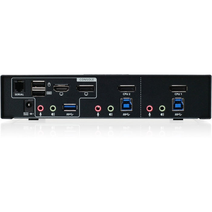 IOGEAR 2-Port 4K DisplayPort KVMP Switch with Dual Video Out and RS-232