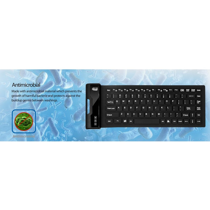 Adesso Antimicrobial Waterproof Flex Keyboard (Mini Size)