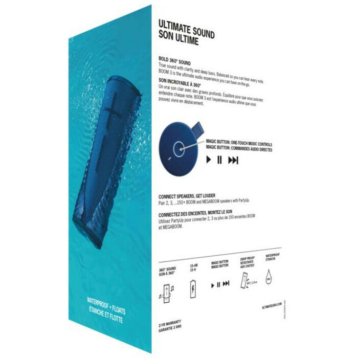 Ultimate Ears BOOM 3 Portable Bluetooth Speaker System - Lagoon Blue