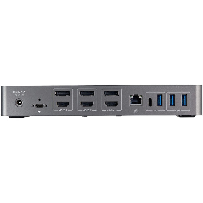 Star Tech.com USB-C & USB-A Dock - Hybrid Triple Monitor Laptop Docking Station DisplayPort & HDMI 4K 60Hz/85W PD/6x USB/GbE/USB 3.1 Gen 2