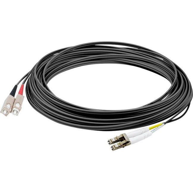 AddOn 1m LC (Male) to SC (Male) Black OM1 Duplex Fiber OFNR (Riser-Rated) Patch Cable