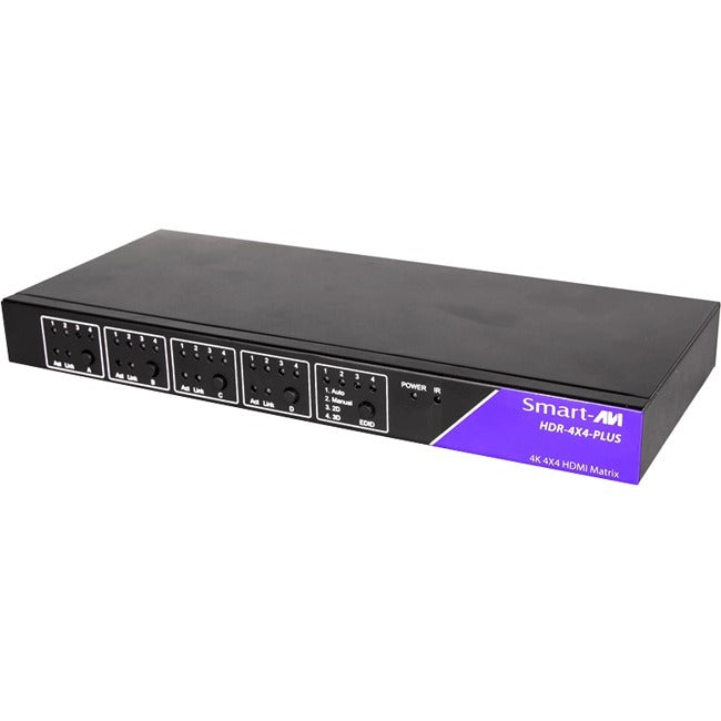 SmartAVI 4K Resolution 4x4 HDMI Router with IR Remote