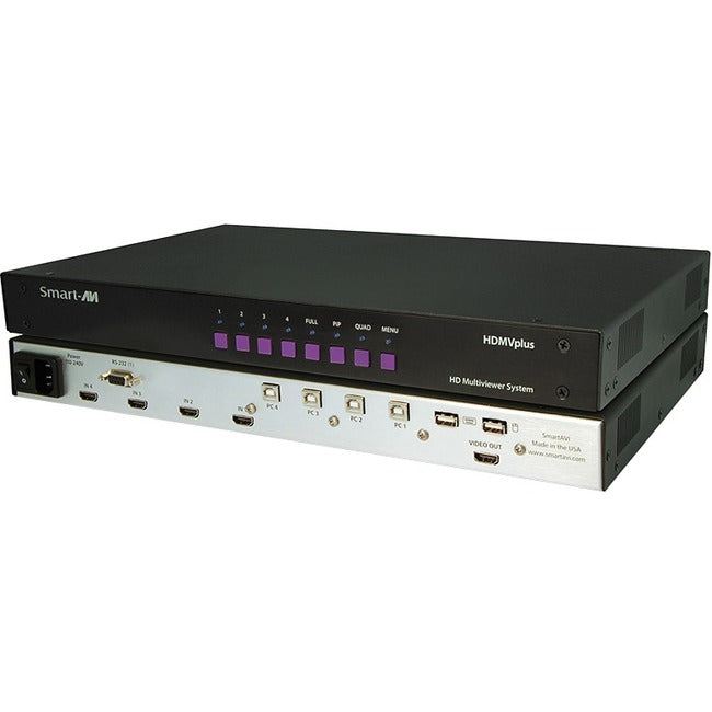 SmartAVI 4-Port HDMI, USB Real-Time Multiviewer and KVM switch with PiP/Quad/Full modes
