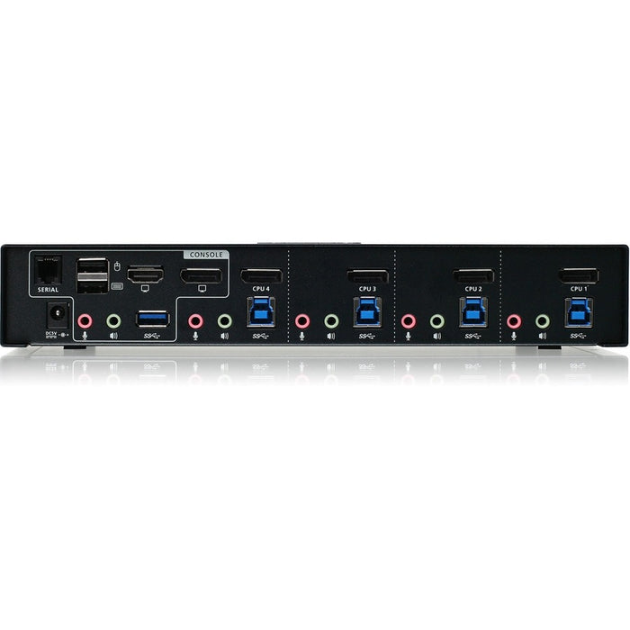 IOGEAR 4-Port 4K DisplayPort KVMP Switch with Dual Video Out and RS-232