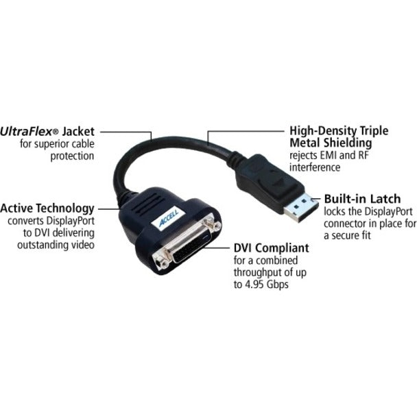 Accell UltraAV DisplayPort to DVI-D Active Single-Link Adapter