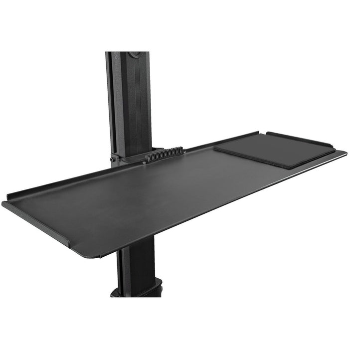 StarTech.com Mobile Standing Workstation with Monitor Mount, CPU/PC Holder, Height Adjustable Desktop Computer Cart, Standing Workstation