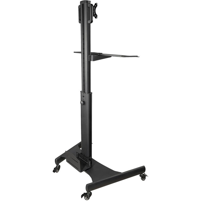 StarTech.com Mobile Standing Workstation with Monitor Mount, CPU/PC Holder, Height Adjustable Desktop Computer Cart, Standing Workstation