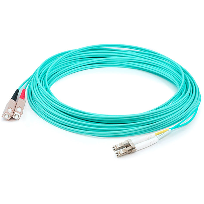 AddOn 56m LC (Male) to SC (Male) Straight Aqua OM4 Duplex Plenum Fiber Patch Cable