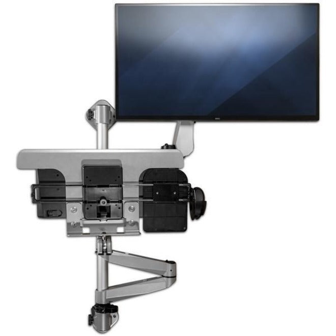StarTech.com Wall Mount Workstation - Foldable Ergonomic Standing Desk - Height Adjustable 34" VESA Monitor Arm/Padded Keyboard/Mouse Tray
