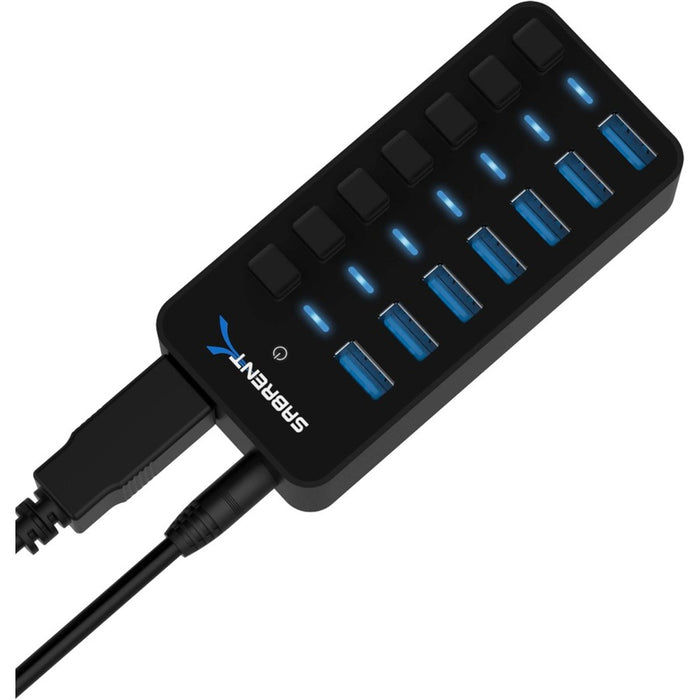 Sabrent 36W 7-Port USB 3.0 Hub with Individual Power Switches and LEDs (HB-BUP7)