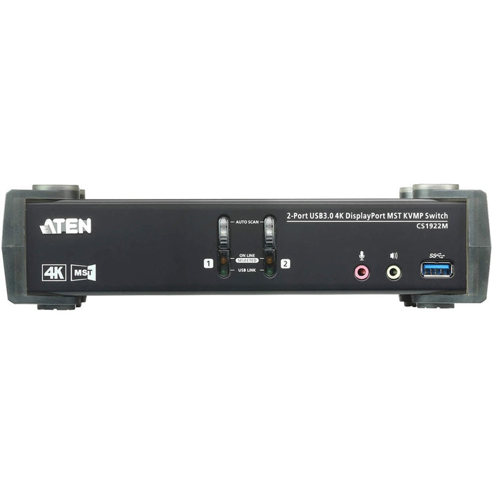 ATEN 2-Port USB 3.0 4K DisplayPort MST KVMP Switch (Cables Included)-TAA Compliant