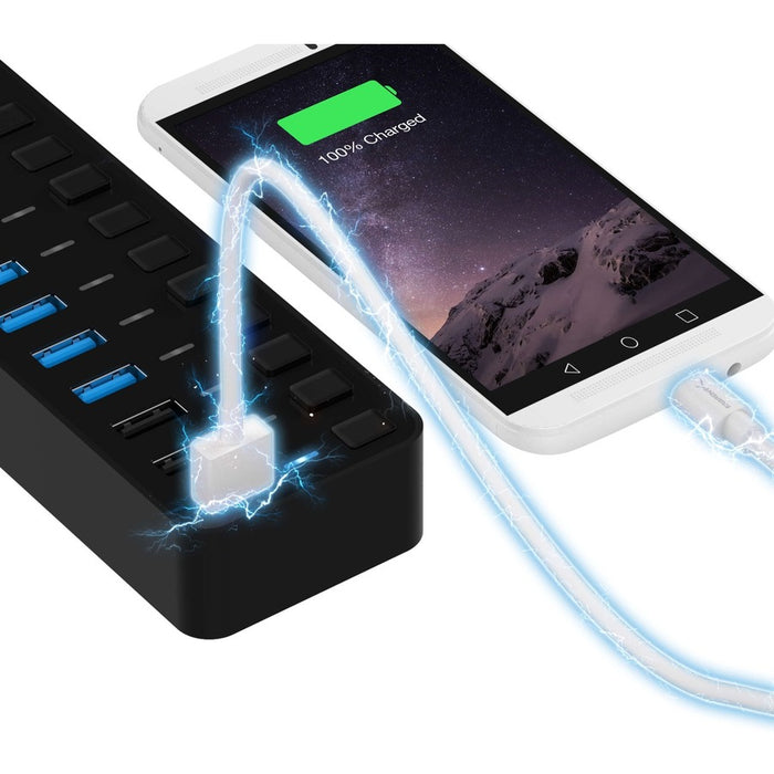Sabrent 7 USB 3.0 Port + 3 Smart Charging Ports Hub