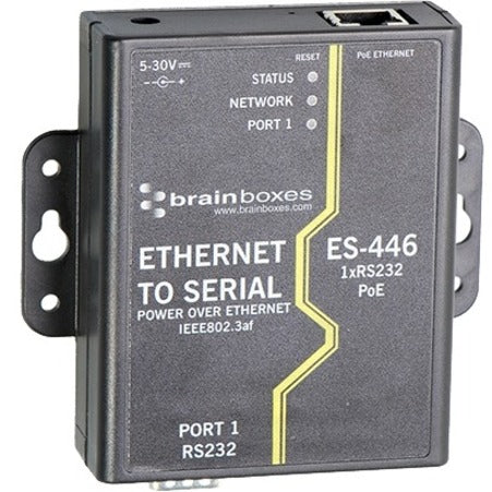 Brainboxes 1 Port RS232 PoE Ethernet to Serial Adapter