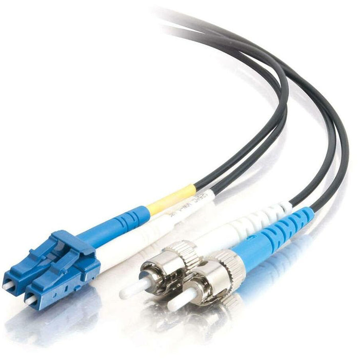C2G-1m LC-ST 9/125 OS1 Duplex Singlemode PVC Fiber Optic Cable - Black