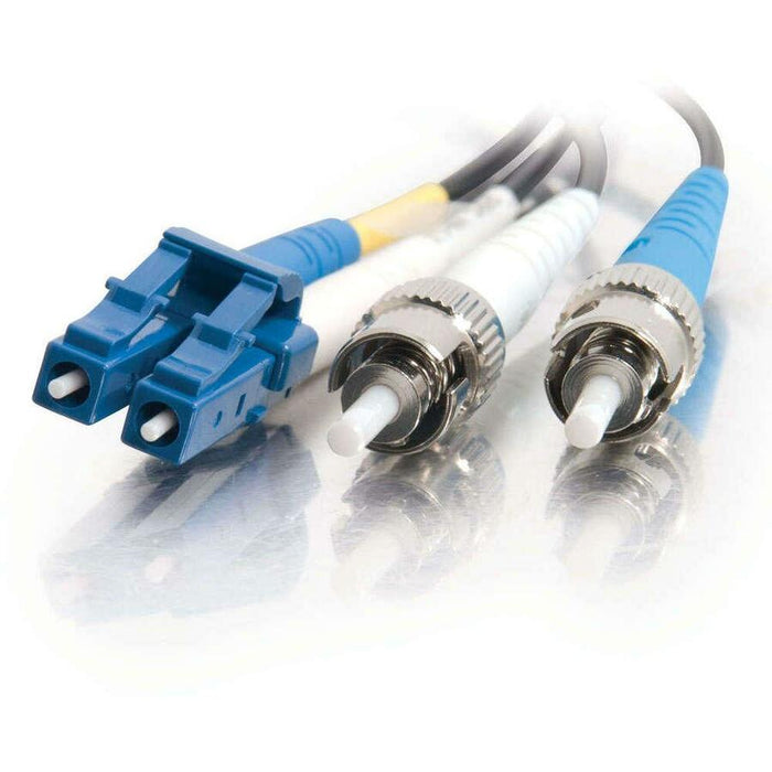 C2G-1m LC-ST 9/125 OS1 Duplex Singlemode PVC Fiber Optic Cable - Black