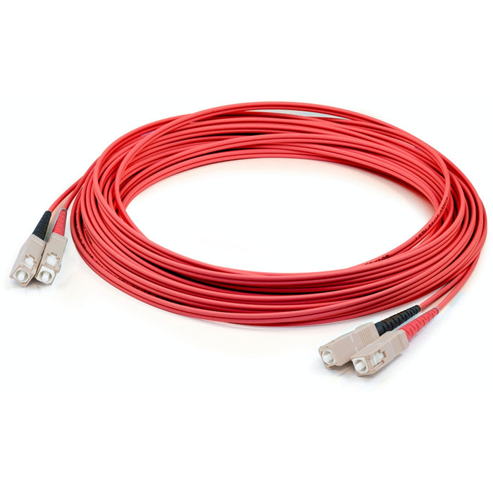 AddOn 2m SC (Male) to SC (Male) Red OS2 Duplex Fiber OFNP (Plenum-Rated) Patch Cable
