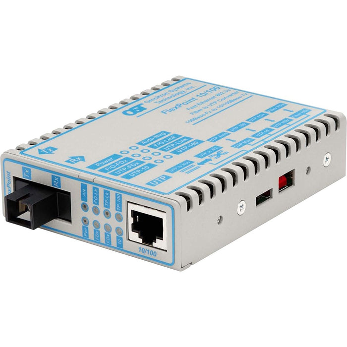 FlexPoint 10/100 Ethernet Fiber Single-Fiber Media Converter RJ45 SC Single-Mode BiDi 20km