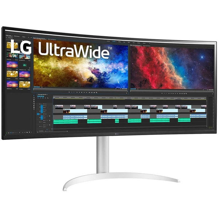 LG Ultrawide 38BP85C-W 37.5" UW-QHD+ Curved Screen Edge LED Gaming LCD Monitor - 21:9 - Black, White, Silver