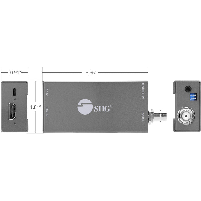 SIIG HDMI to 3G/HD/SD-SDI with Audio Embedder Mini Converter
