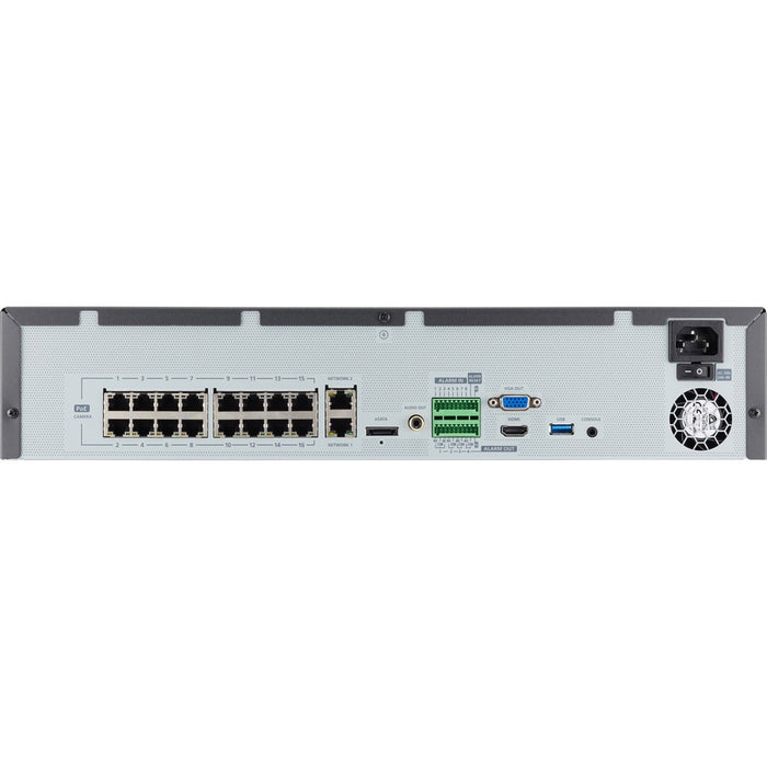 Wisenet 16Channel Network Video Recorder with PoE Switch - 28 TB HDD