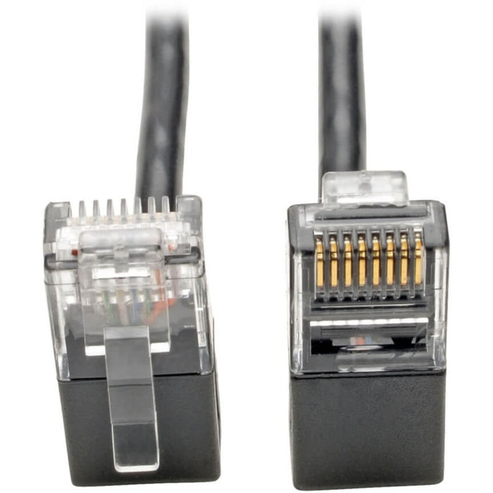 Tripp Lite Cat6 Gigabit Patch Cable Snagless Right-Angle UTP Slim Black 1ft