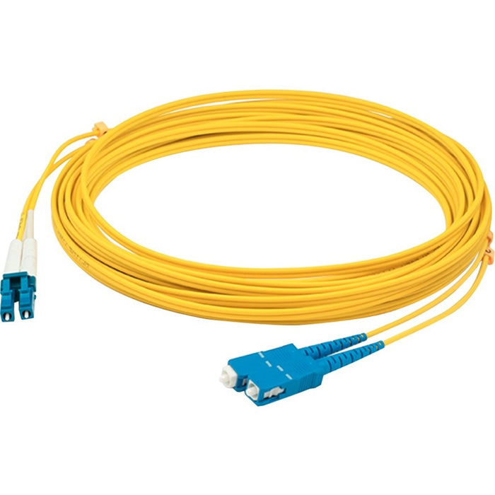 AddOn 5m LC (Male) to SC (Male) Yellow OS2 Duplex Fiber TAA Compliant OFNR (Riser-Rated) Patch Cable