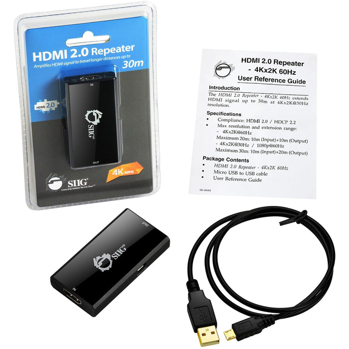 SIIG HDMI 2.0 Repeater - 4Kx2K 60Hz