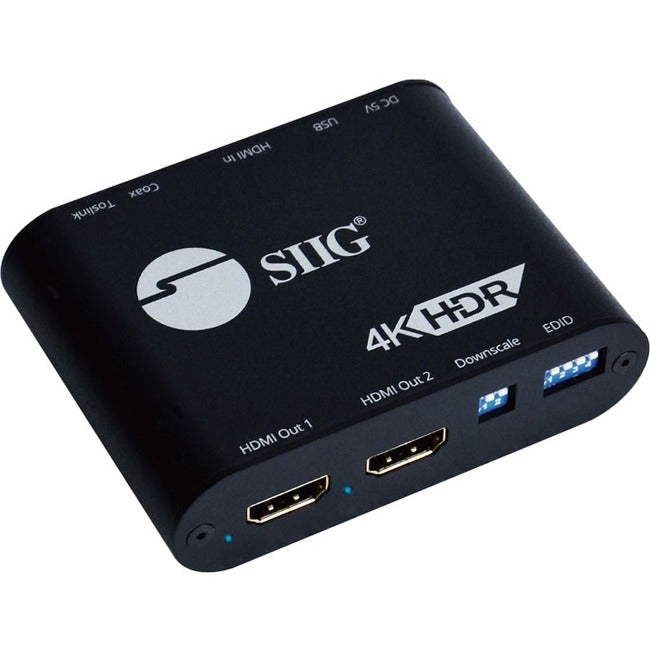SIIG 1x2 HDMI 2.0 4k Splitter with Audio Extractor / Auto Scaling & EDID Management