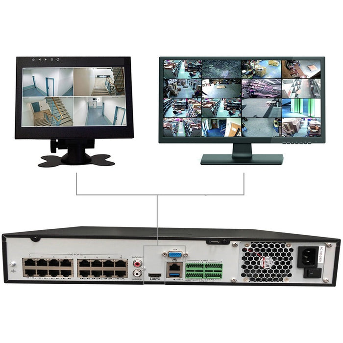 Gyration 32-Channel Network Video Recorder With PoE, TAA-Compliant - 10 TB HDD