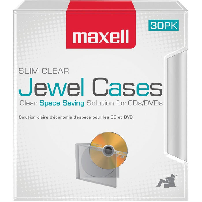 Maxell Jewel Cases Slim Line - Clear (30 Pack)